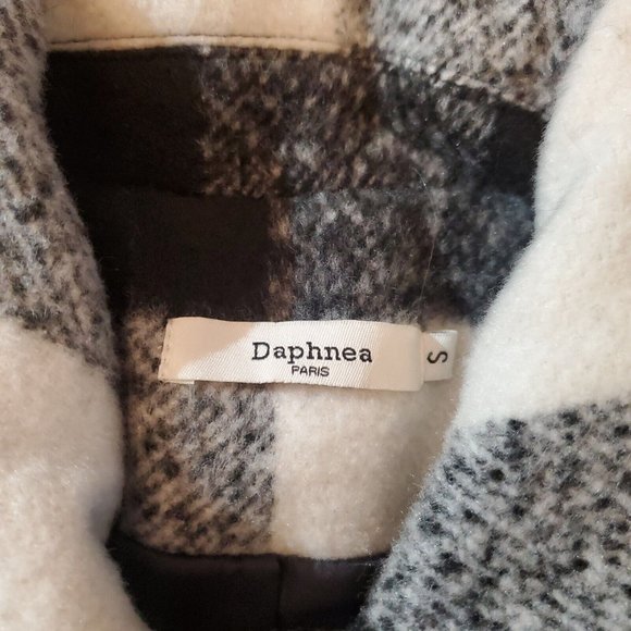Daphnea Paris Womens Jacket Size Small Black / White Plaid - Picture 2 of 7